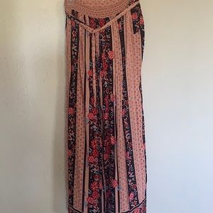 Medium Blue Rain Flower boho pants